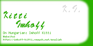 kitti imhoff business card